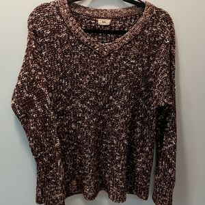 Tobi Oversized Knit Burgundy V-Neck Sweater Small